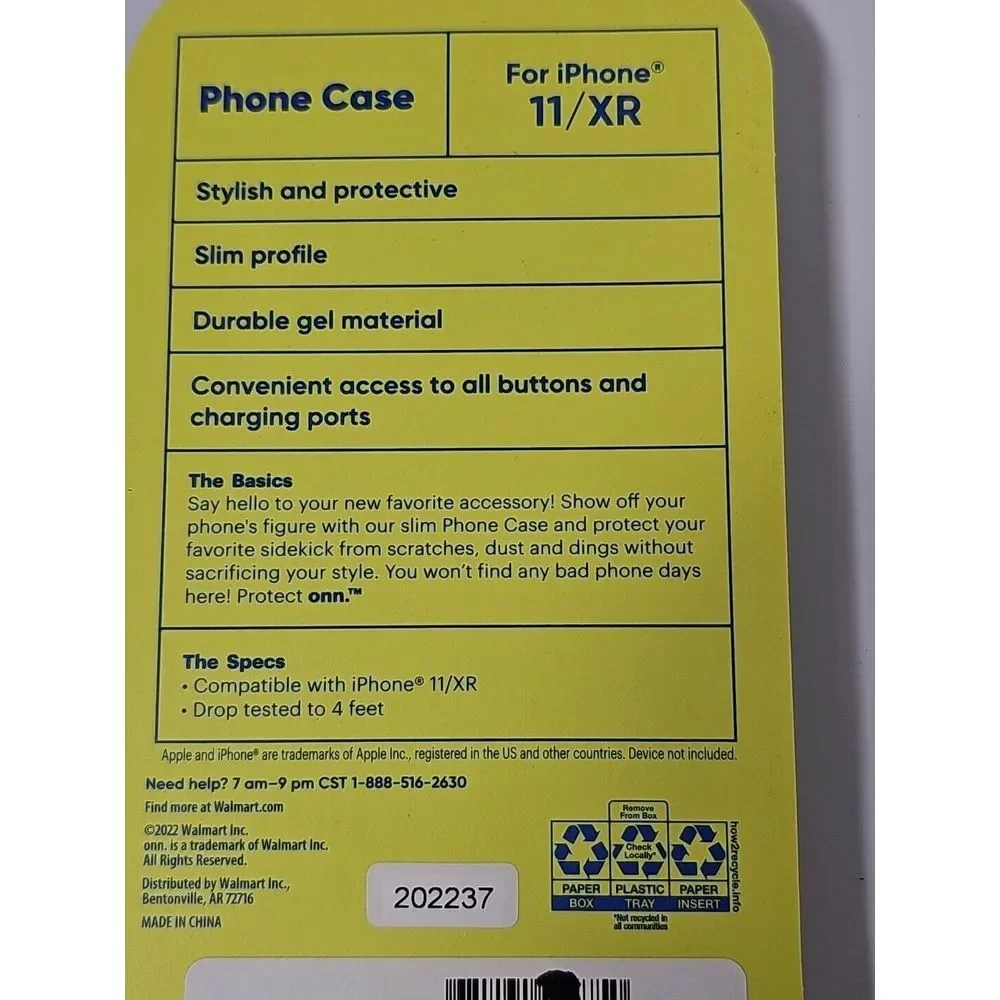 onn. iPhone Phone Case 11 / XR Pro Durable Gel‎ Floral Print Cellphone Protector